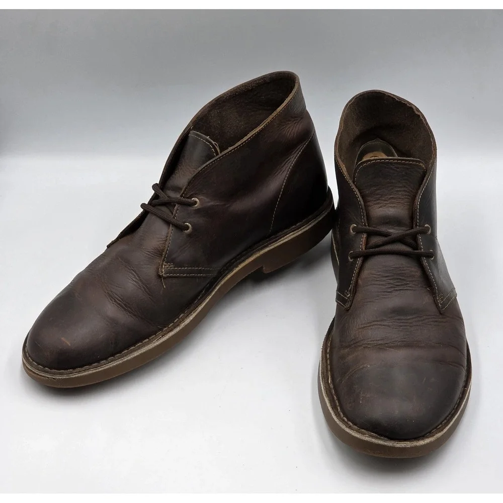 Clarks Bushacre 2 Chukka Boots Mens 12M Brown Leather Lace Up Ankle 15770